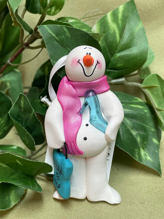 Born To Shop Snowman Ornament