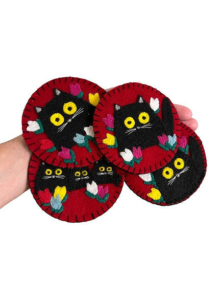 Three Black Cats DIY Coasters Sew & Felt Box