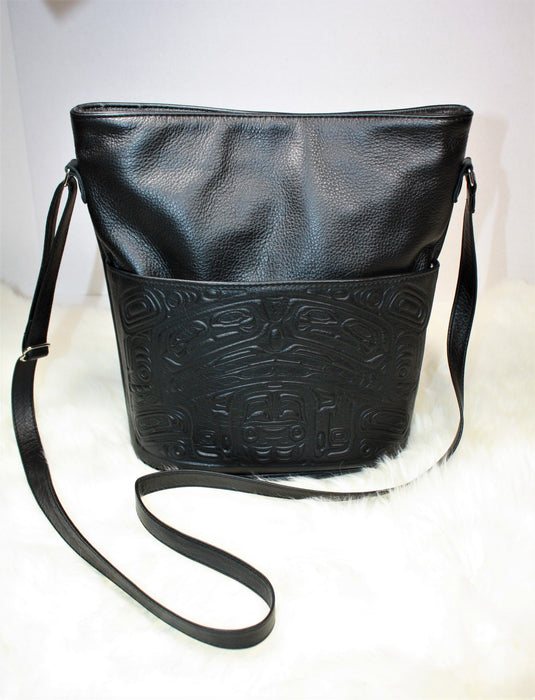 Black Deerskin Leather Box Bear Design Purse — Northern Watters