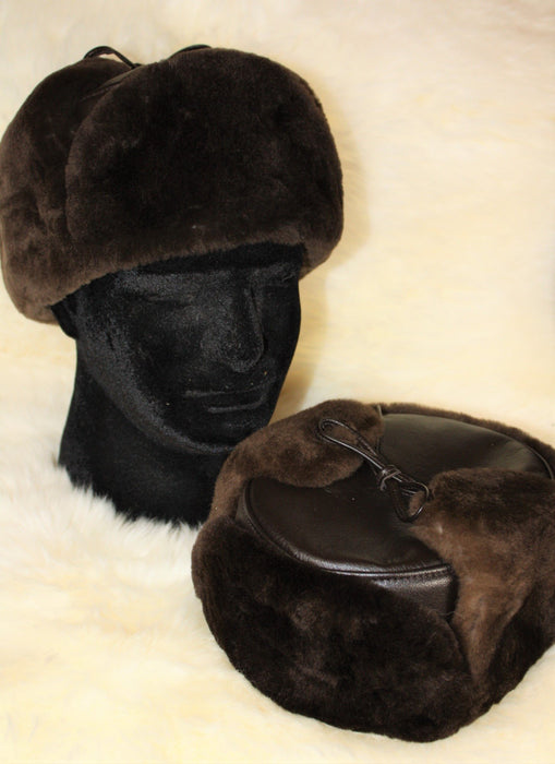 Sheepskin Mountie Hat - Chocolate Brown