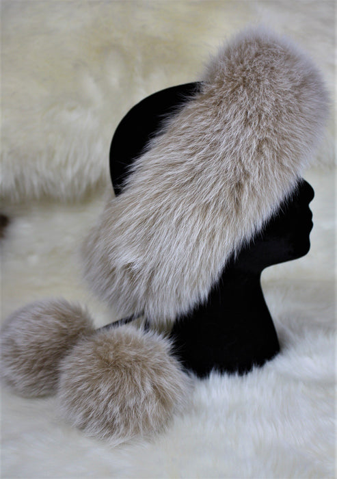 Fur Headbands - With Pom Poms Crystal