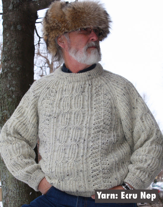Heavyweight Merino Wool Aran Sweater, Cable Knit