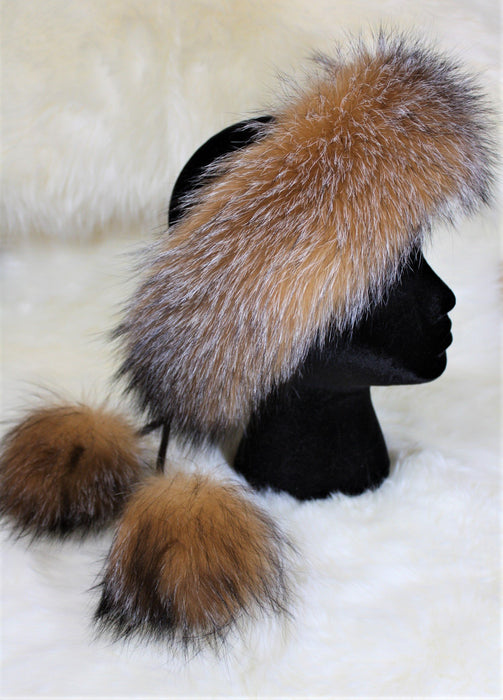 Fur Headbands - With Pom Poms Raccoon
