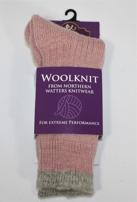 Rose Tweed Mid Calf Wool Knit Socks