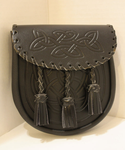 Leather Sporran with Tassels