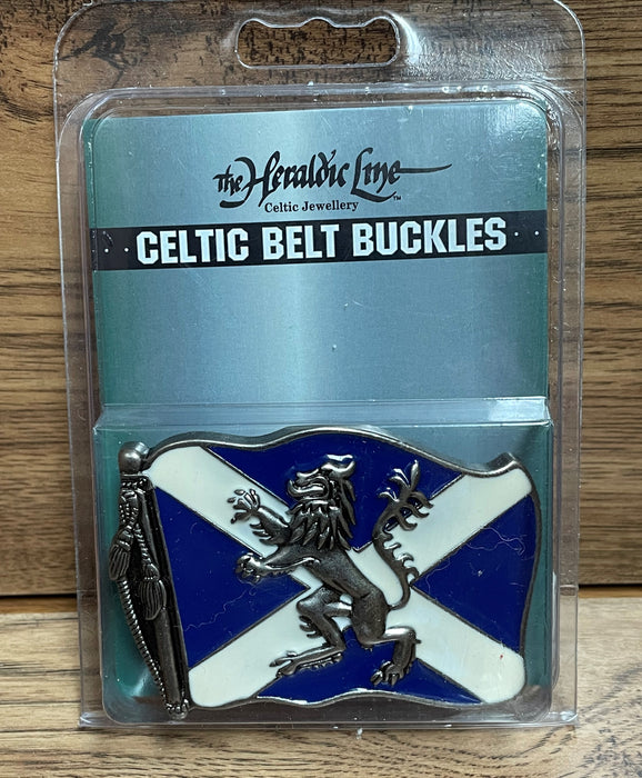 St. Andrew's Cross with Rampant Lion Celtic Belt Buckle