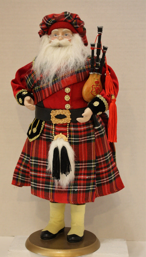 Santa Clause Figure in Red Tartan
