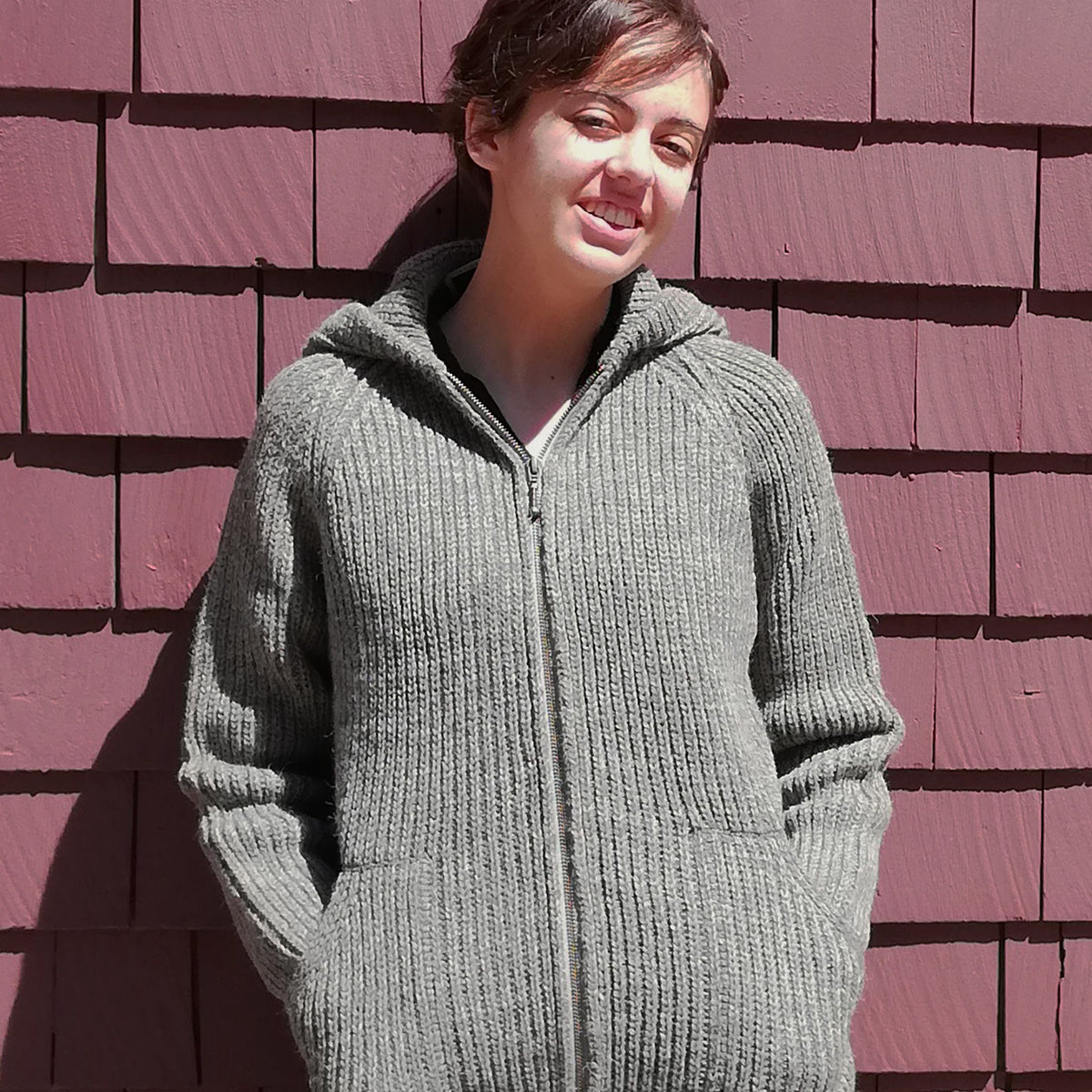 Zippered Crew Neck Cardigan - Apple (Light Green) — Northern