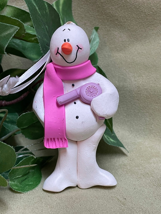 Hairdresser Snowman Ornament